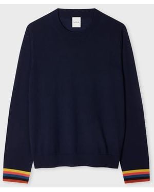 Paul Smith Knitted Merino Crew Neck Sweater - Blue