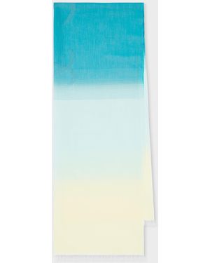 Paul Smith Ombre Logo Scarf - Blue