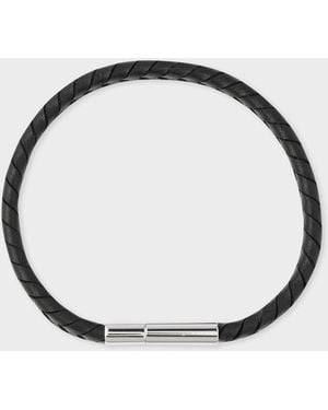 Paul Smith Braided Leather Bracelet - Metallic