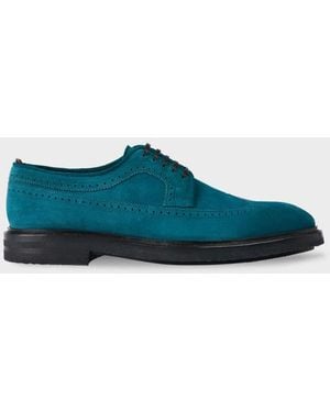 Paul Smith Petrol 'Imperial' Suede Shoes - Blue