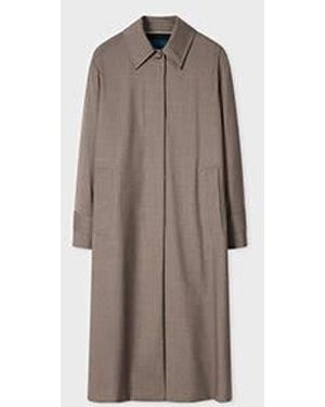 Paul Smith Melange 'Storm System' Wool Mac - Brown