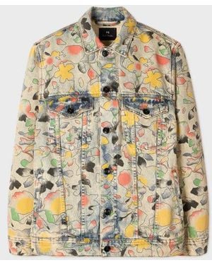 Paul Smith 'Good Fortune Floral' Print Denim Jacket - Metallic