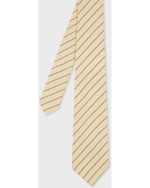 Paul Smith Ecru And 'Shirting Stripe' Tie - White