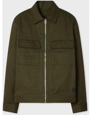 Paul Smith Cotton-Twill Zip Jacket - Green