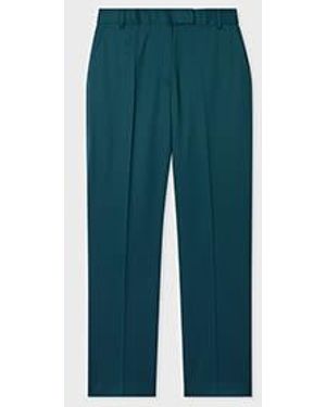 Paul Smith Petrol Slim-Fit Wool-Blend Pants - Green