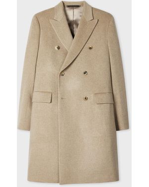 Paul Smith Wool-Cashmere Double-Breasted Overcoat - Natural
