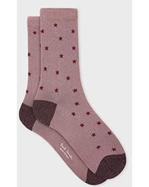 Paul Smith Cotton-Blend 'Star' Socks - Purple