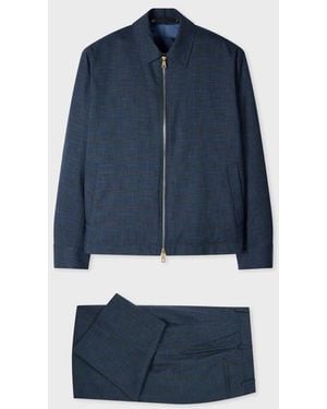 Paul Smith Space-Dye Check Wool Co-Ord - Blue