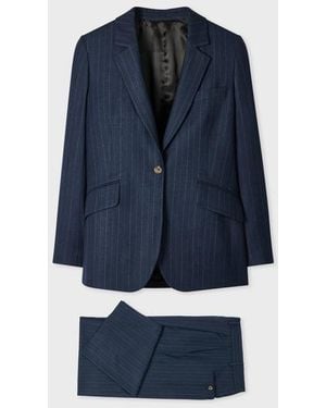 Paul Smith Chalk Stripe Wool-Blend Two-Piece Suit - Blue