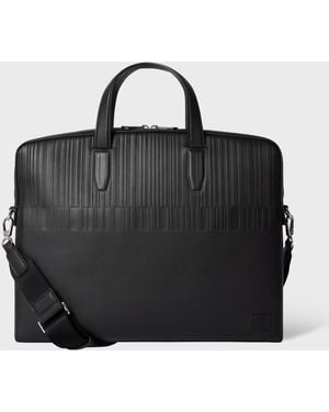 Paul Smith Leather 'Shadow Stripe' Folio - Black