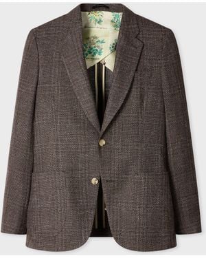 Paul Smith Check Wool Patch-Pocket Buggy-Lined Blazer - Gray