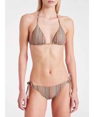 Paul Smith 'signature Stripe' Triangle Bikini Top - White
