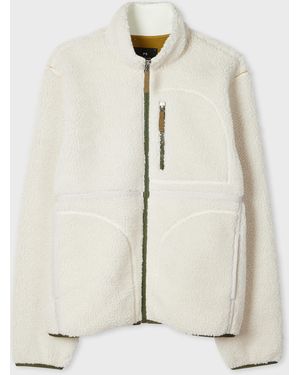 Paul Smith Zip Sherpa Fleece Jacket - Natural