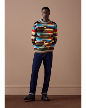 Paul Smith 'Signature Stripe' Argyle Knit Sweater - Blue