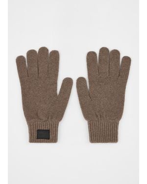 Paul Smith Camel Cashmere-Blend Gloves - White