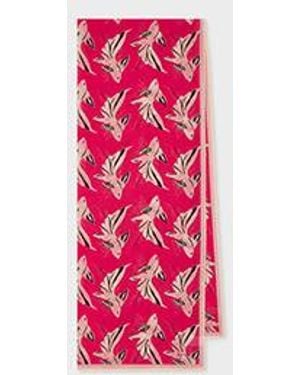Paul Smith Bright 'Le Peche Fish' Cotton Scarf - Pink