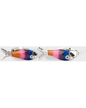 Paul Smith 'Artist Stripe Fish' Cufflinks - Blue