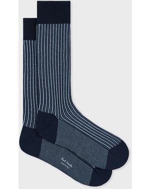 Paul Smith Cotton-Blend Stripe Socks - Blue