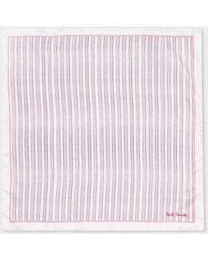 Paul Smith And Stripe Silk Pocket Square - Pink