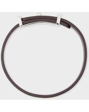 Paul Smith Signature Buckle Leather Bracelet - Metallic