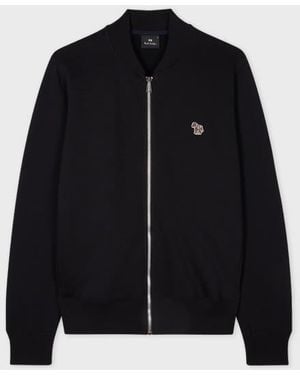Paul Smith Mens Reg Fit Zip Bomber Zebra - Black