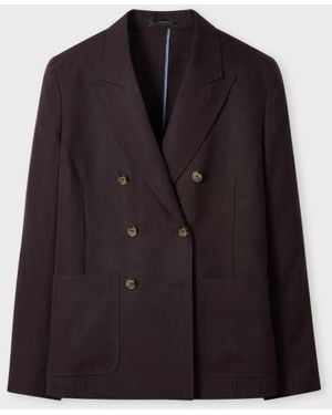 Paul Smith Aubergine Double Breasted Blazer - Black