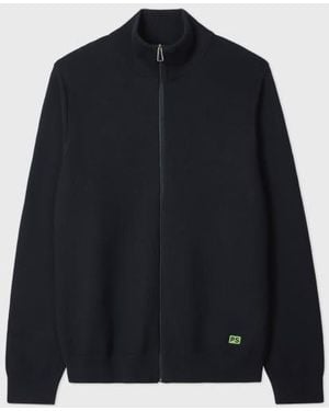 Paul Smith Textured-Cotton Zip Cardigan - Blue