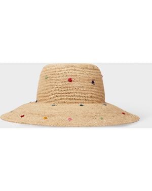 Paul Smith 'Swirl' Polka Dot Sun Hat - Natural