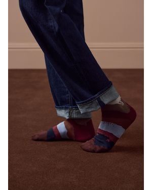 Paul Smith Stripe Merino Wool-Blend Socks - Blue