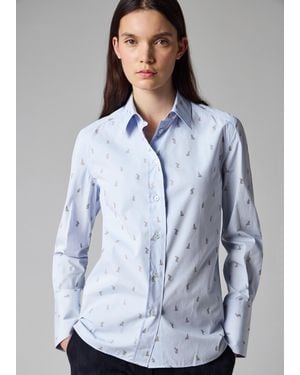 Paul Smith Pale 'Little Rabbit' Fil Coupé Shirt - Blue