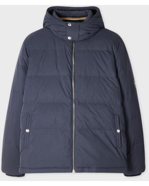 Paul Smith Down Jacket With Detachable Hood - Blue