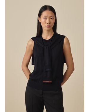 Paul Smith Merino-Wool Blend Knitted Vest - Blue