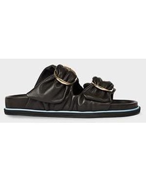 Paul Smith Dark 'Camolin' Double Strap Mule Sandals - Black