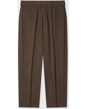 Paul Smith Crepe Viscose-Wool Pants - Brown