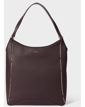 Paul Smith Burgundy Inverted 'Dusky Swirl' Shopper Bag - Brown