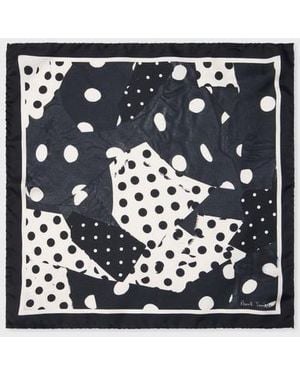 Paul Smith 'Patchwork Polka Dot' Silk Pocket Square - Black