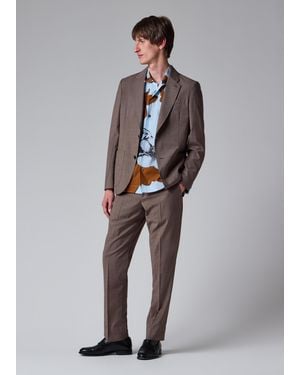 Paul Smith Houndstooth Wool Patch-Pocket Blazer - Gray