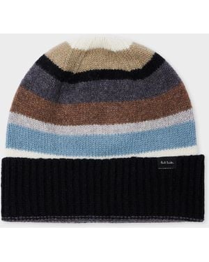 Paul Smith 'Seasonal Stripe' Beanie - Blue