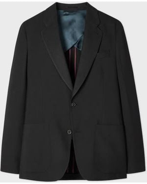 Paul Smith Two-Ply Merino Wool Patch-Pocket Blazer - Black