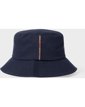 Paul Smith 'Signature Stripe' Trim Bucket Hat - Blue
