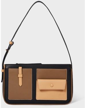 Paul Smith Leather Pocket Pochette Bag - Black