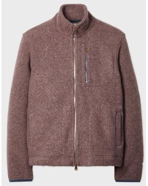 Paul Smith Lilac Wool-Blend Zip Fleece Jacket - Brown