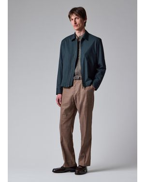 Paul Smith Dark Melange 'Storm System' Wool Harrington Jacket - Blue