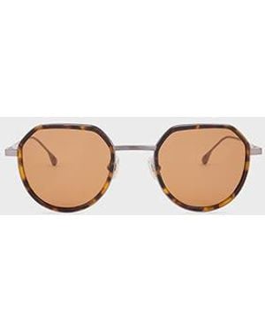 Paul Smith Gunmetal Havana 'Pinnell' Sunglasses - Brown