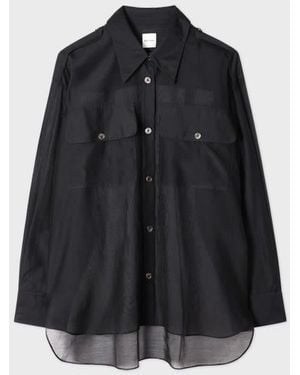 Paul Smith Cotton-Silk Organza Shirt - Black