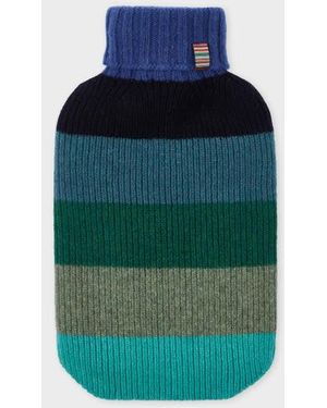 Paul Smith Multistripe Lambswool Hot Water Bottle Cover - Blue