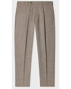 Paul Smith Tapered-Fit Flecked Wool-Viscose Pleated Pants - Gray