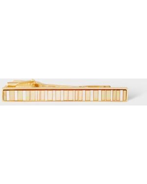 Paul Smith Mother Of Pearl Stripe Tie Clip - Metallic