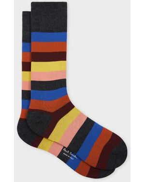 Paul Smith Striped Cotton Socks - Blue