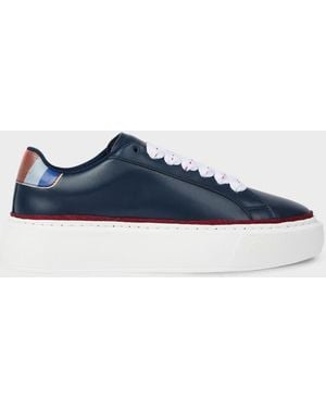 Paul Smith Dark Leather 'Guppy' Platform Sneakers - Blue